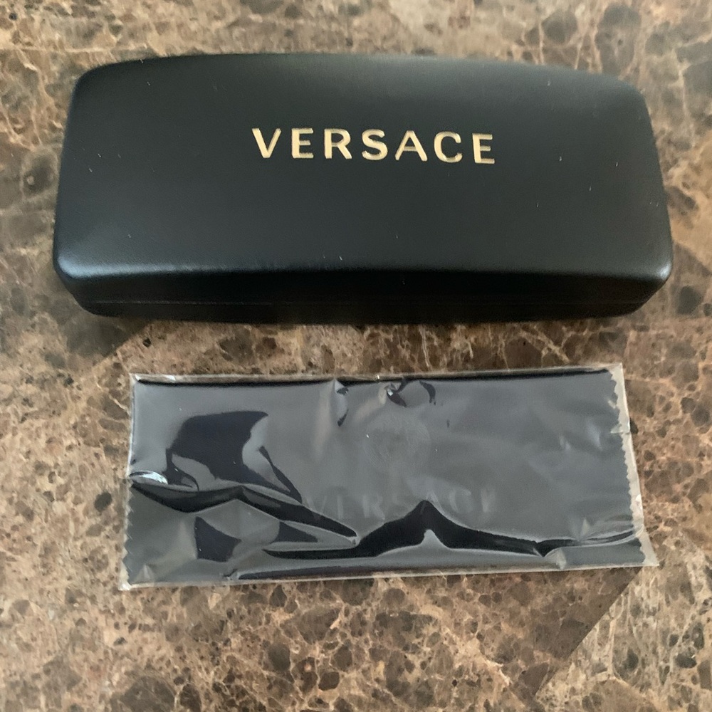 Versace Black and Gold Eyeglass Case